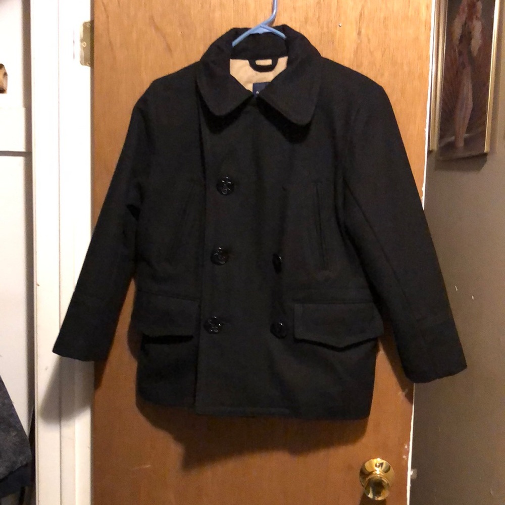 Black wool Gap Kid’s Peacoat worn 2x no tags jacket is brand new